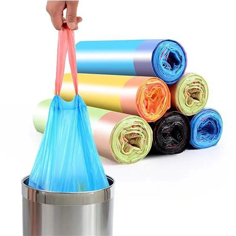 800mm 1000mmmautomatic Plastic HDPE PE Poly Drawstring Draw String Rope-Through Rolling Bag Making Machine for Garbage Bag,