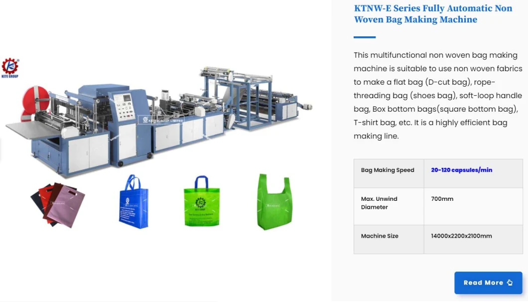 Price Fully Automatic with Ultrasonic Online Handle Sealing Non Woven Fabric Box Bag Shopping Bag T Shirt Bag D Cut Vest Bag Stringing Shoe Bag Making Machine