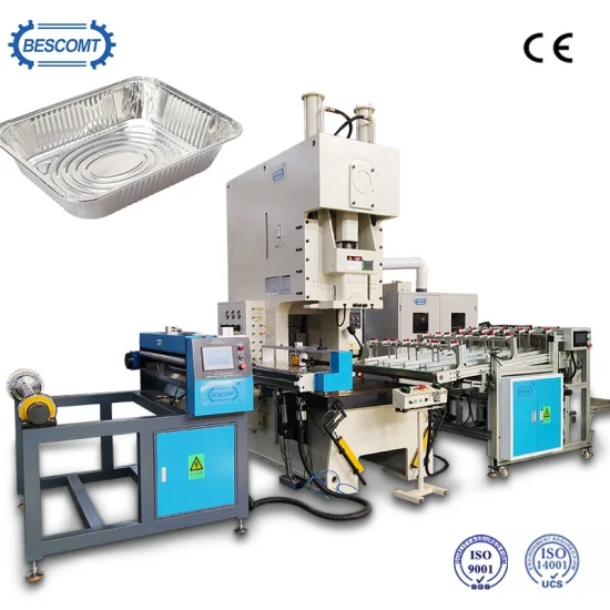 Automatic Disposable Single Partition Aluminum Foil Take Away Food Takeout Lunch Box Container Production Line and Making Punching Machine