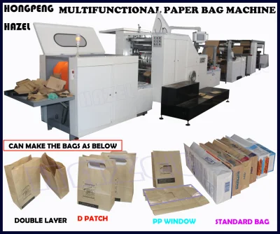 Paper Bag Making Machine Square Bottom with 2 Colors, 4 Colors on Line